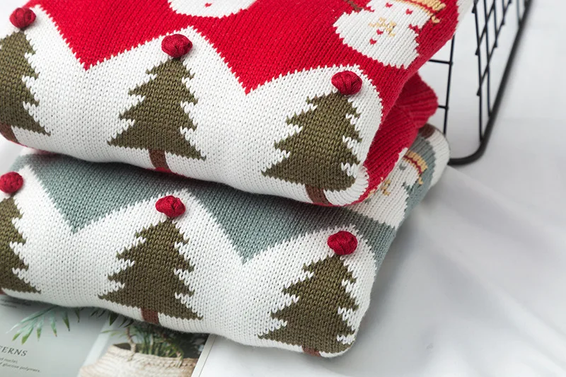 New Autumn and Winter Cotton Knit Christmas Sweater Mommy and Me Clothes Family Matching Clothes