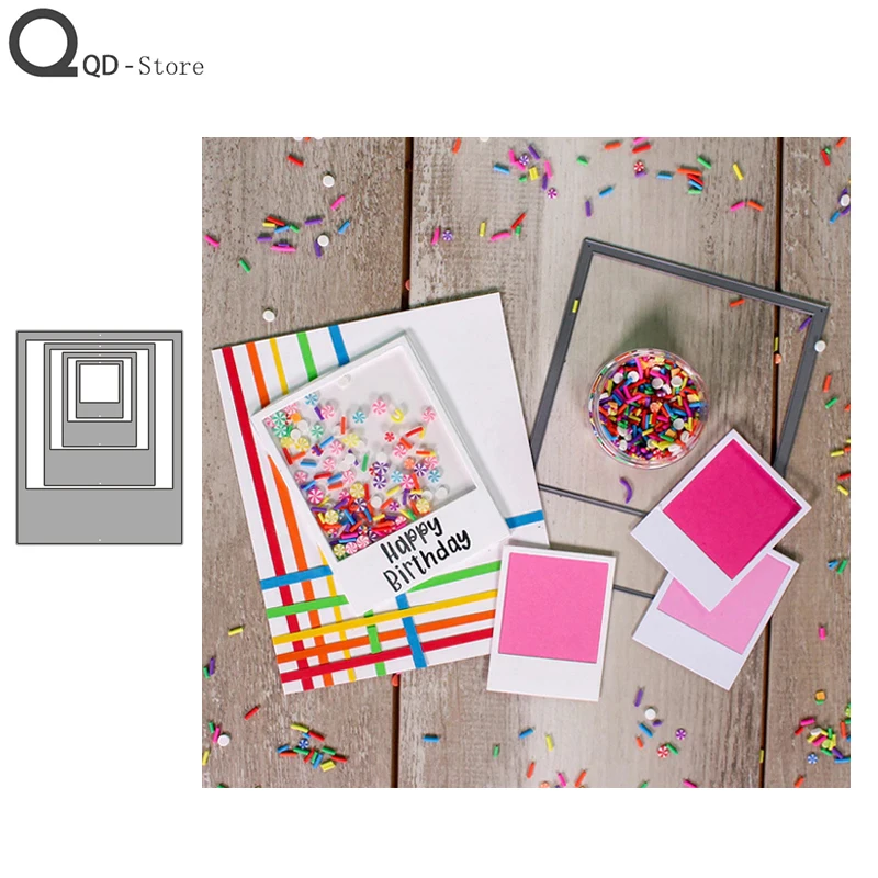 

Photo Frame Frame Cutting Dies Box Dies Scrapbooking Mold Cut Handmade Tools DIY Postcard Craft Decoration Metal Cutting Dies