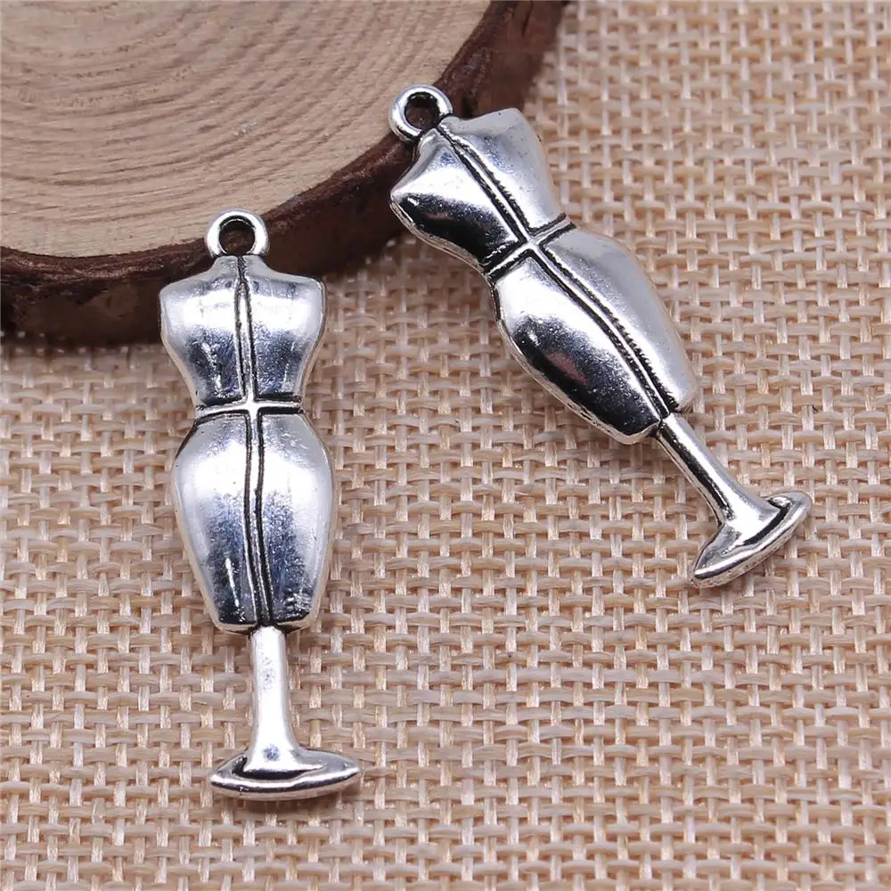 

4Pcs 37x11mm Antique Silver Color Hanger Mannequin Charms For DIY Bracelet Necklace Jewelry Making