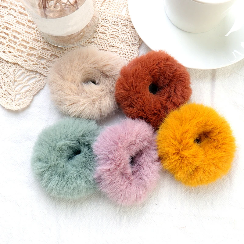 Резинка для волос плюшевая Женская мягкая эластичная лента занятий спортом