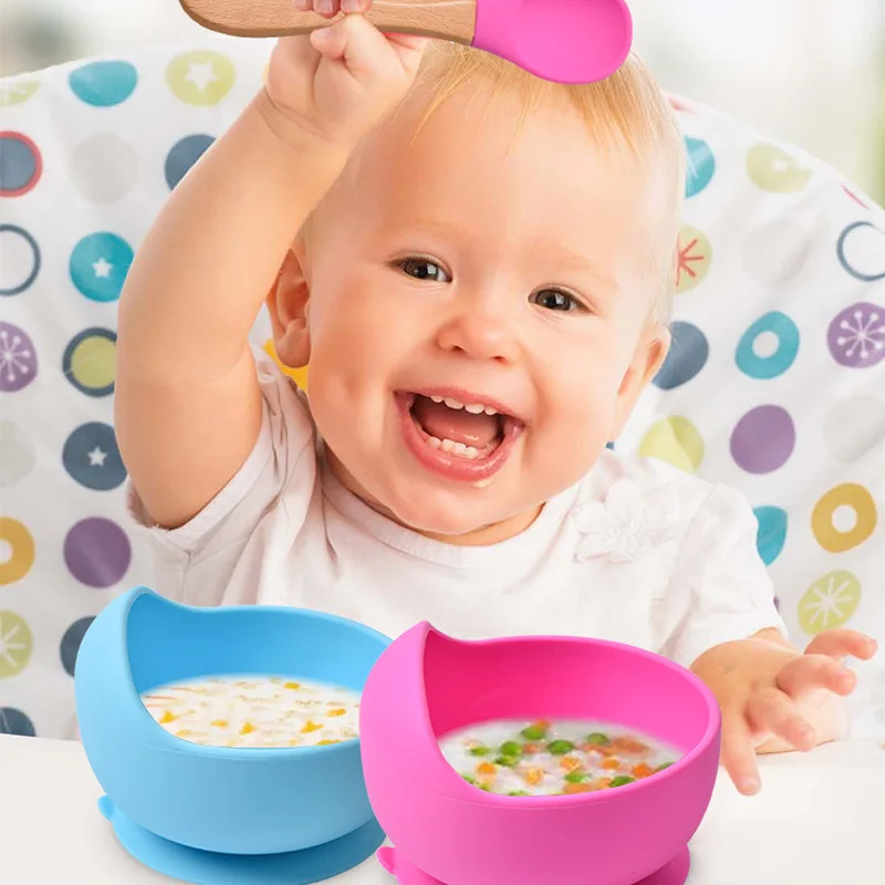 2021 силиконовая детская миска для кормления набор детской посуды нескользящая