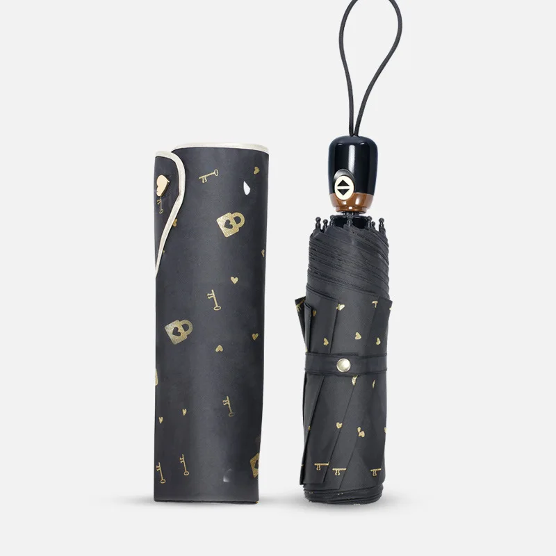 Зонт YADA 2020 золотистого цвета с замком автоматический складной для детей и женщин