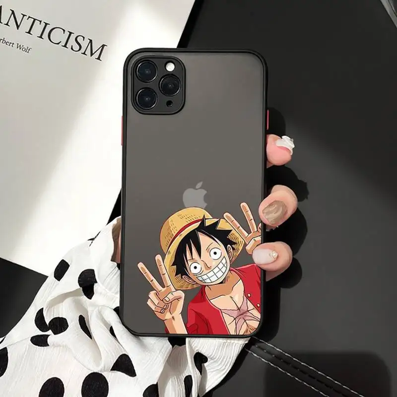 

One Piece Japan Anime Luffy Tony Choppe Phone Cases matte transparent For iphone 7 8 11 12 plus mini x xs xr pro max cover