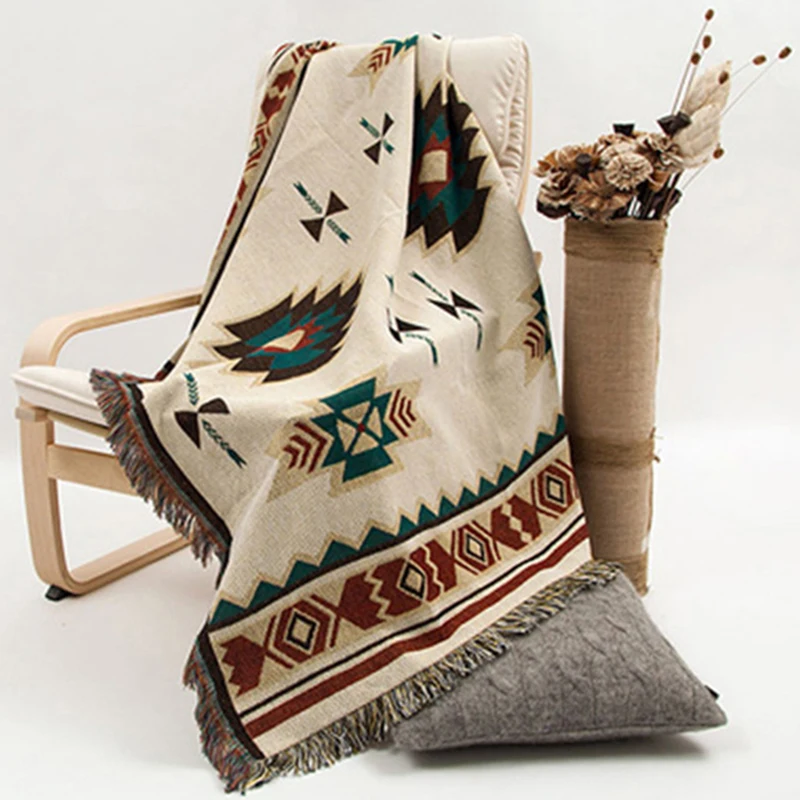 

Hot Sale Bohemia Geometry Blanket Camping Outdoor Throw Blankets For Bed Decorative Sofa Seat Cover For Living Room Slipcover