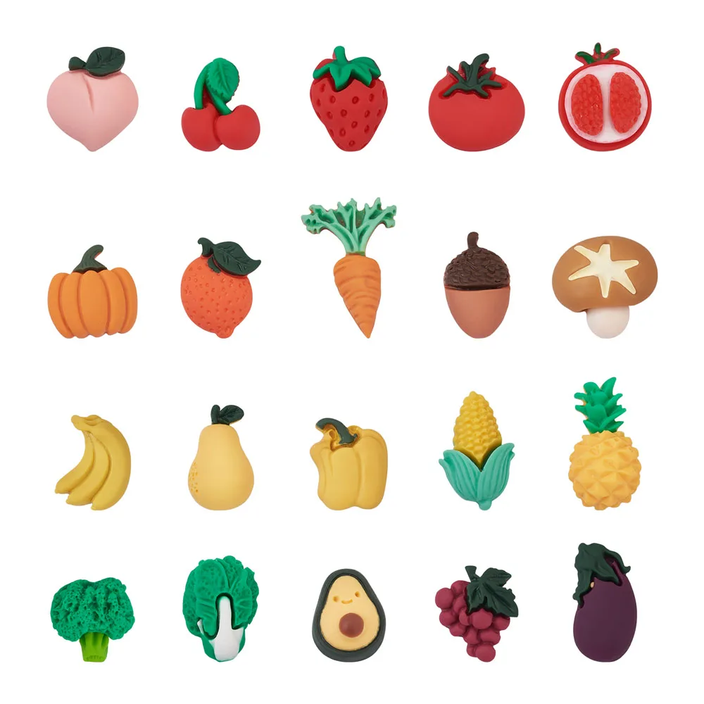 80-200 шт. милые кабошоны из смешанной смолы с плоской задней частью для овощей и