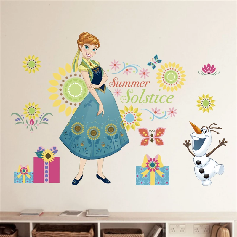 Big Frozen Wall Stickers For Kids Rooms Removable Princess Bedroom Decals Elsa Anna Letters Shop Home Decor Vinyl Mural Posters images - 6