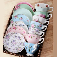 europe noble bone china coffee cup and saucer spoon set luxury ceramic mug top grade porcelain tea cup cafe party drinkware