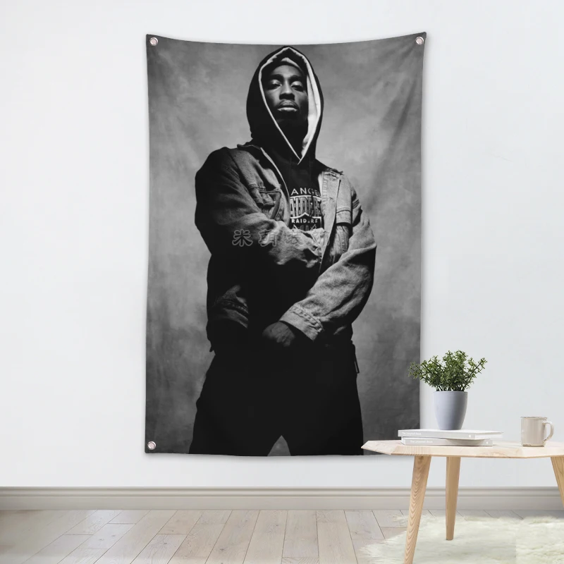 

2PAC Metal Music Flag & Banner Pop Rock Singer Posters Stickers Band Logo High Quality Wall Chart Wall Art Vintage Home Decor G4