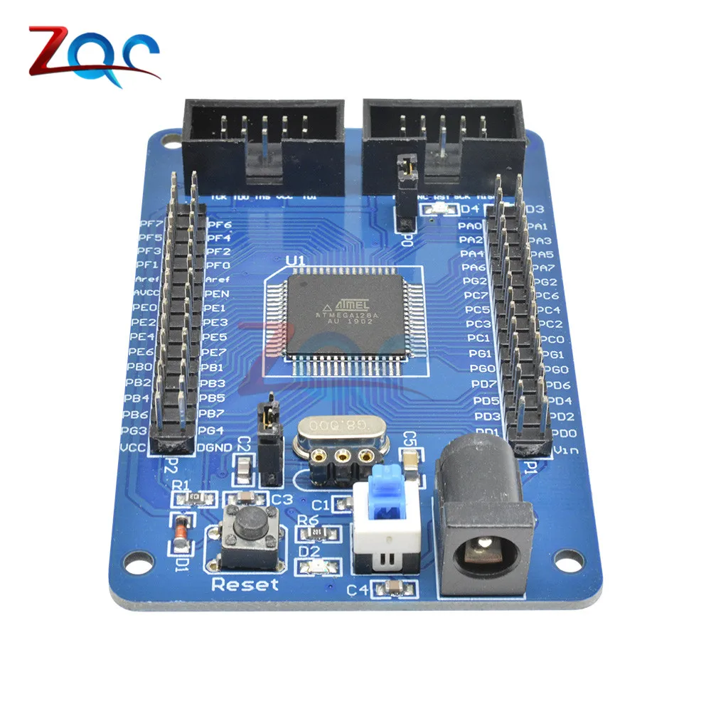 Разработочная плата с ядром AVR ATmega64 ATmega128 и минимальным набором компонентов для обучения, поддержка ISP JTAG.