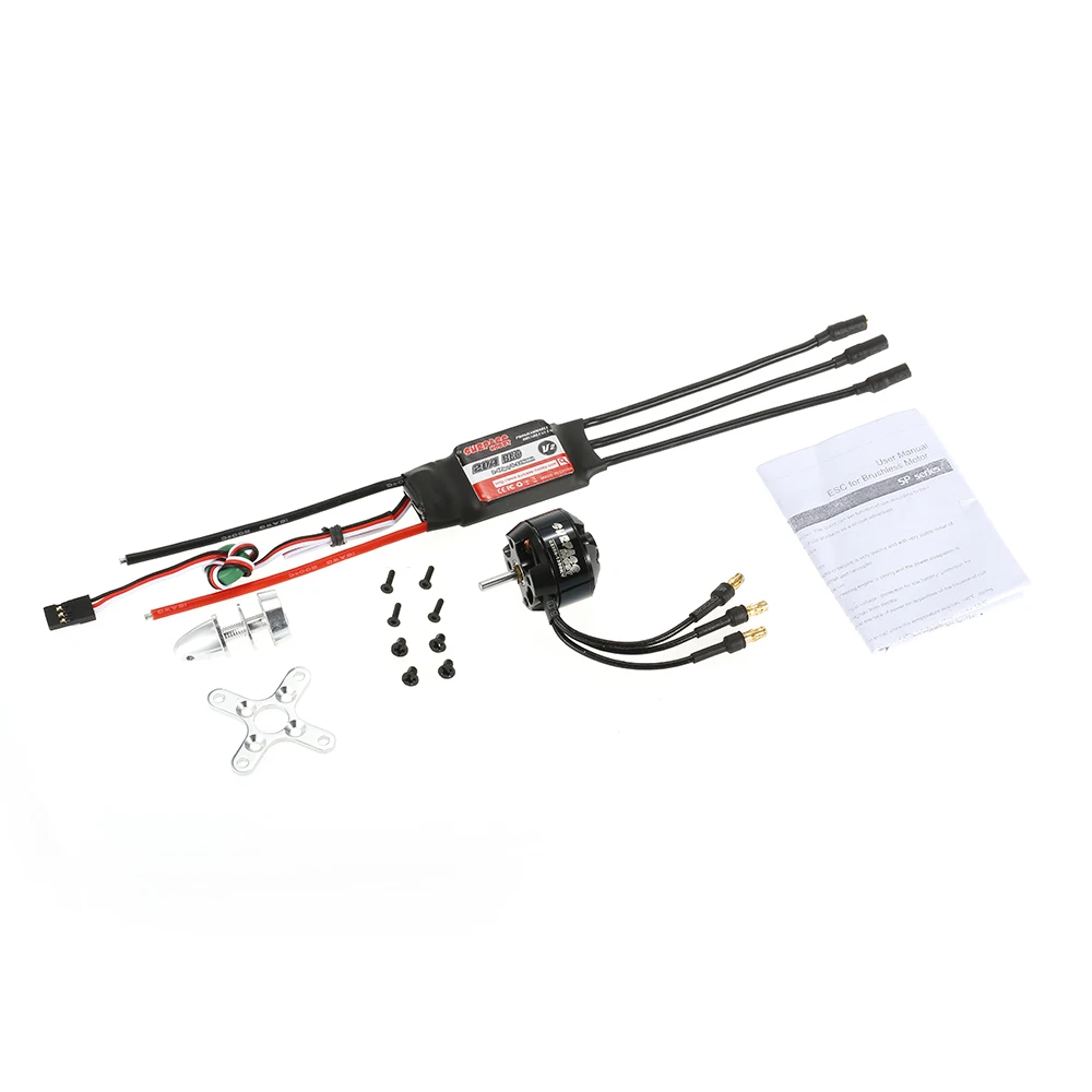 2208 1350KV 14 полюсов RC бесщеточный двигатель и 20A ESC 2-4S для самолета с фиксированным