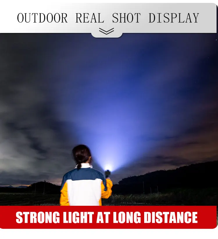 

Brightest XHP120+COB Led Flashlight Light Multifunction Flashlight Telescopic Zoom Flashlight Stepless Variable Light Lantern