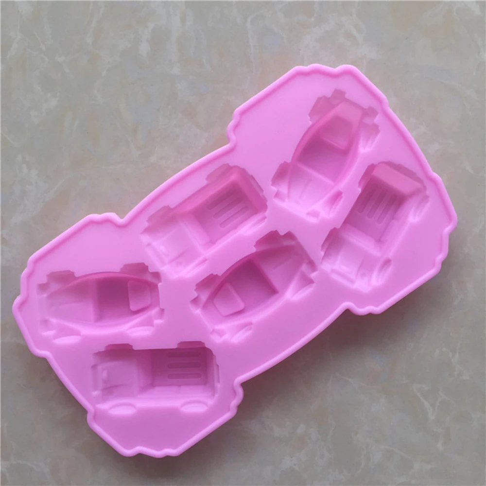 Многоцветная 3D DIY мультяшная Автомобильная форма шоколадный торт Силиконовая