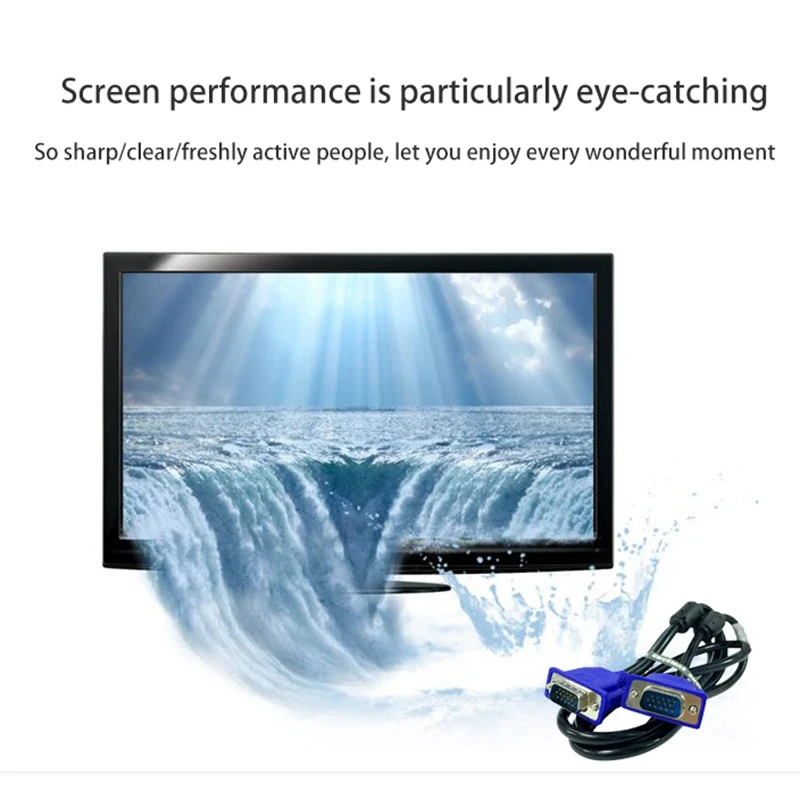 Видеокабель для монитора VGA компьютерный хост подключенный к видеокабелю HD