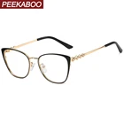 Peekaboo золотые металлические очки анти синий светильник Стразы оптические компьютерные очки для женщин розовый хит продаж прозрачные линзы