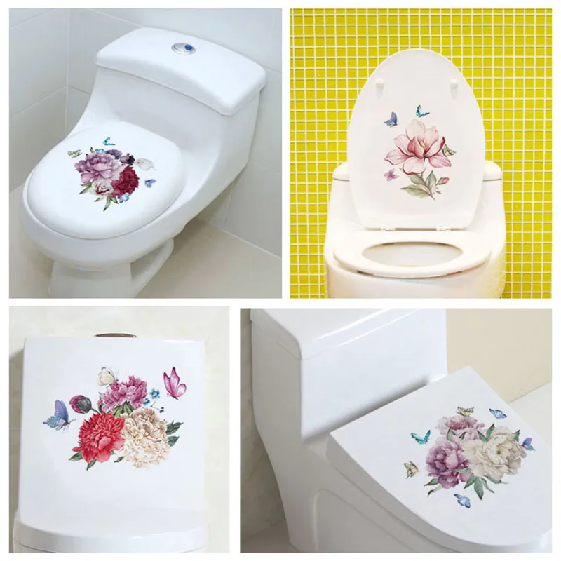 Классический Цветочный стикер для ванной туалета украшение дома шкафа кухни