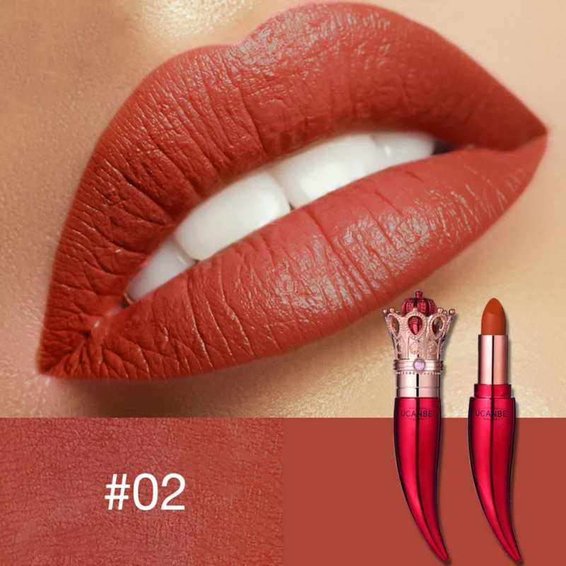 Новая роскошная губная помада Quee Make Up матовая Log-lastig золотистая тюбиковая