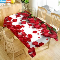 1pcs wedding tablecloth bouquet table table cloth rose red flowers table cloth birthday party dinner for home decortion