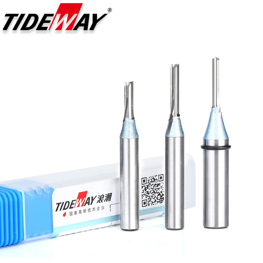 Tideway 1/4 1/2 Хвостовик TCT прямые фрезы 2 канавки Фрезерный резак Деревообработка