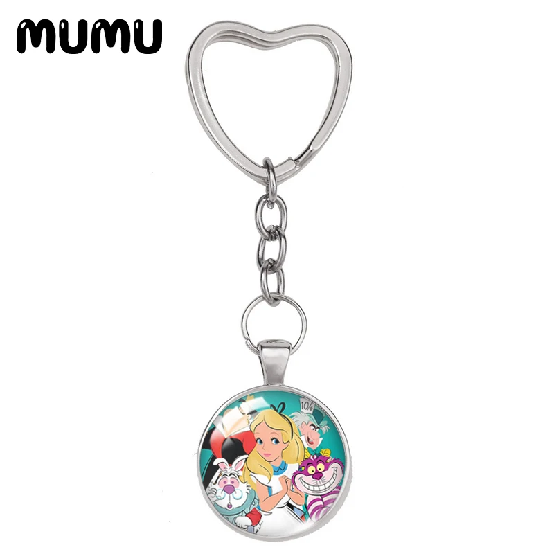 Новинка 2021 брелок Алиса в стране чудес форме сердца с изображением Чеширского