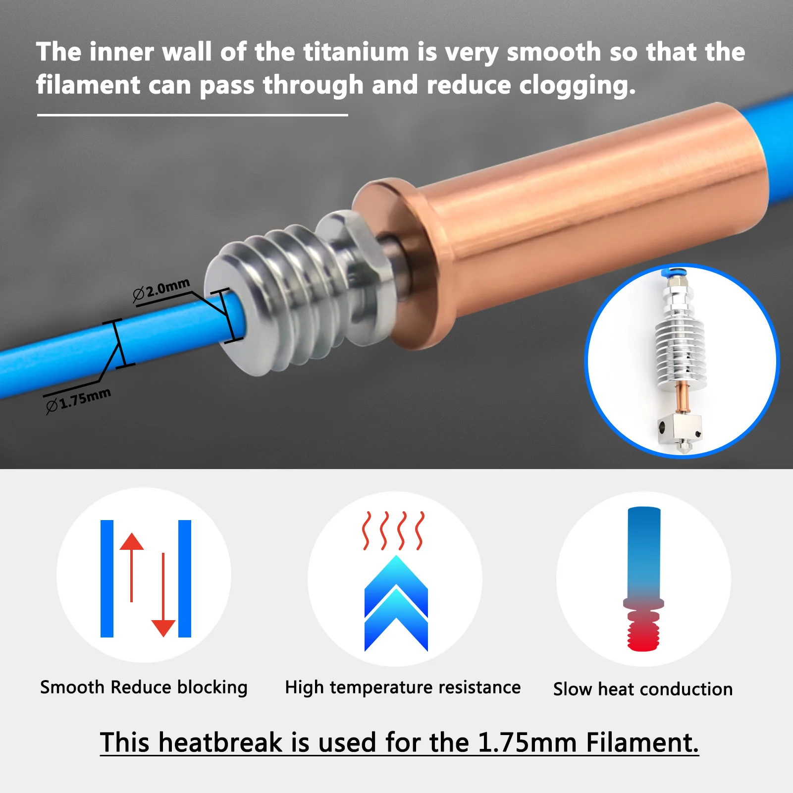 Haldis 3D обновленный биметаллический тепловой разрыв из титана/меди + плакированный