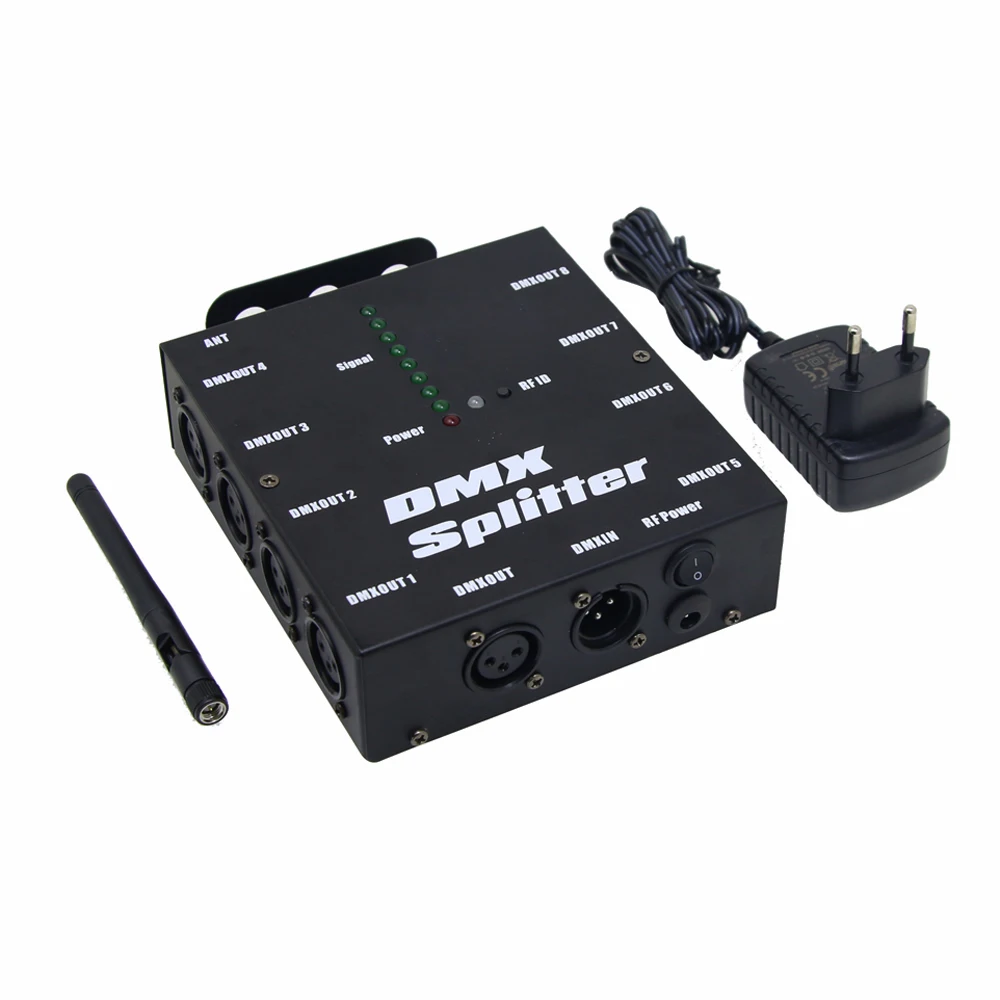 DMX512 Оптический изолированный сплиттер XLR 3Pin 8 way беспроводной DMX