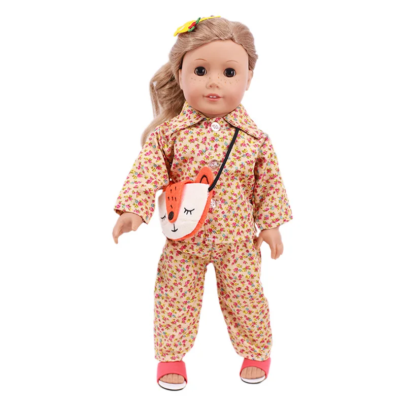 Doll Clothes Cute Floral Print Shirt Pajamas For 18 Inch American Girl's 43 Cm New Born Baby Holiday Gifts Children | Игрушки и