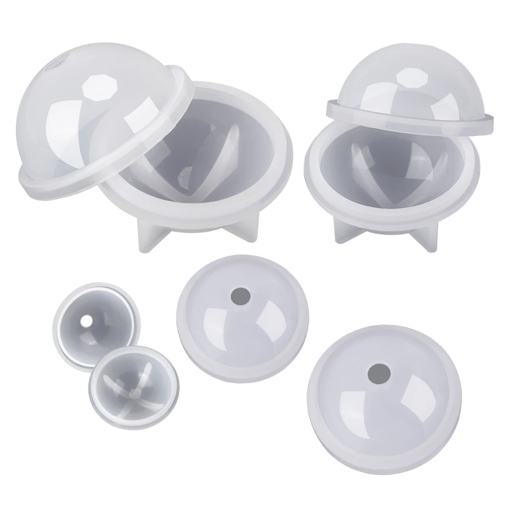 

5 Sizes Epoxy Resin Cake Mold Silicone Round Ball Mold 3D Jewelry Making Art Spherical Mould