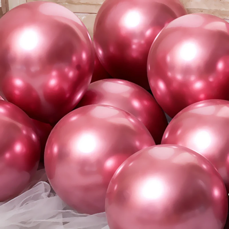 

Metallic Gold Silver Green Purple Ballon Wedding Happy Birthday Latex Balloons Metal Chrome Balloon Air Helium Baloon