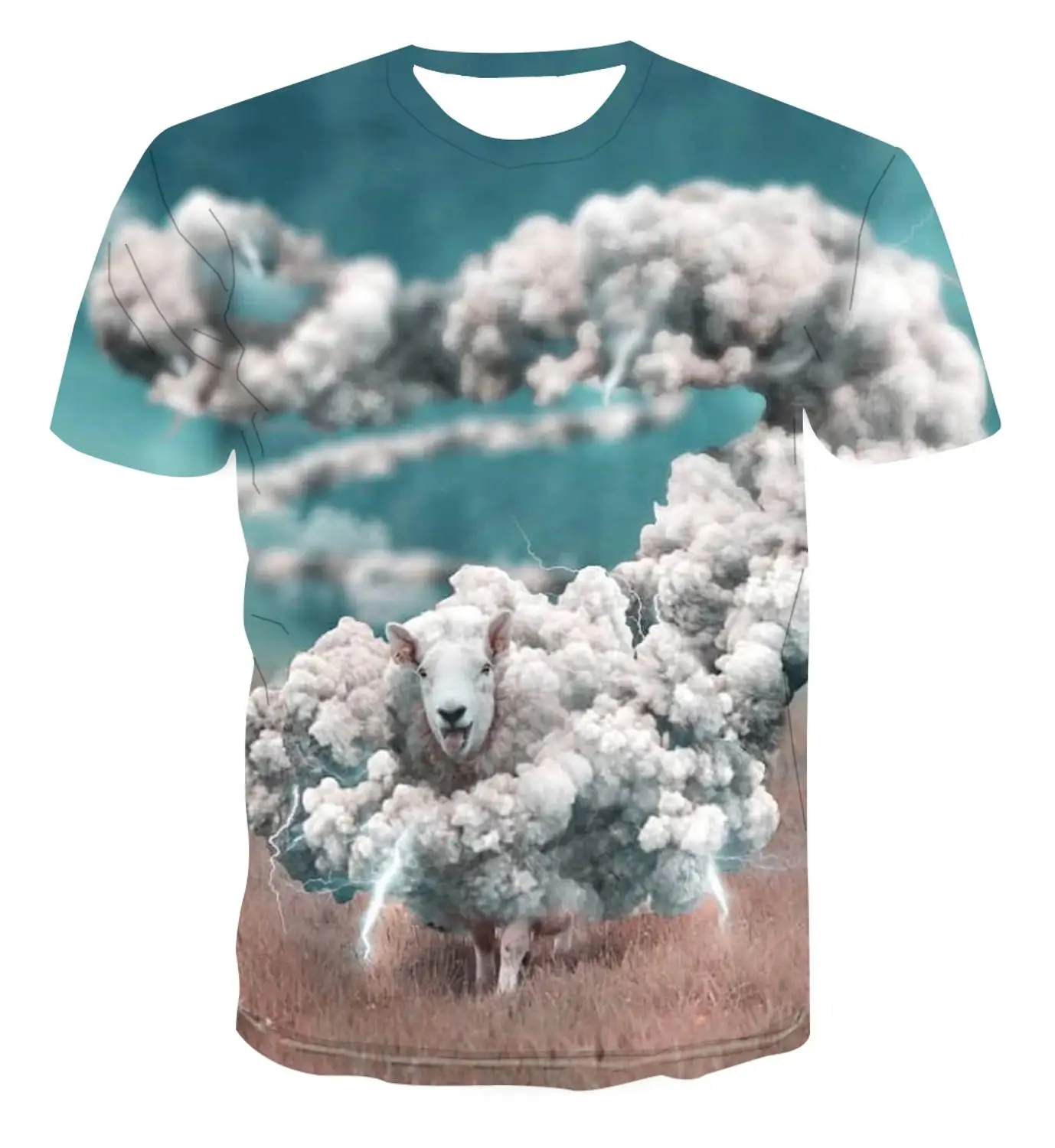 Футболка с 3D принтом летняя футболка рисунком белого облачного пейзажа