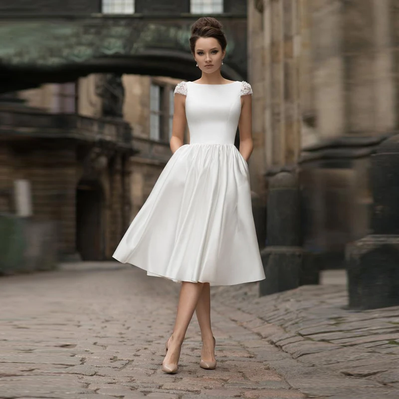 

robe mariee cap sleeves wedding Dress Robe Soiree longue Formal simple robe soiree bride to be
