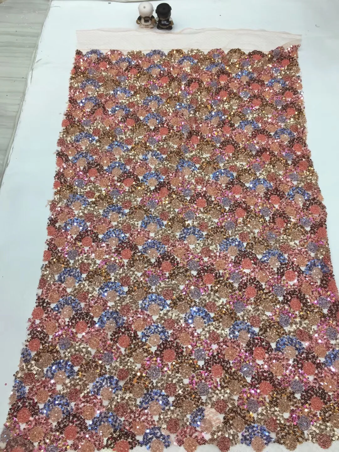 

Embroidery Nigerian Lace, BLue Tulle Lace Fabric, Sequin Lady Dress Lace Fabric XX3310