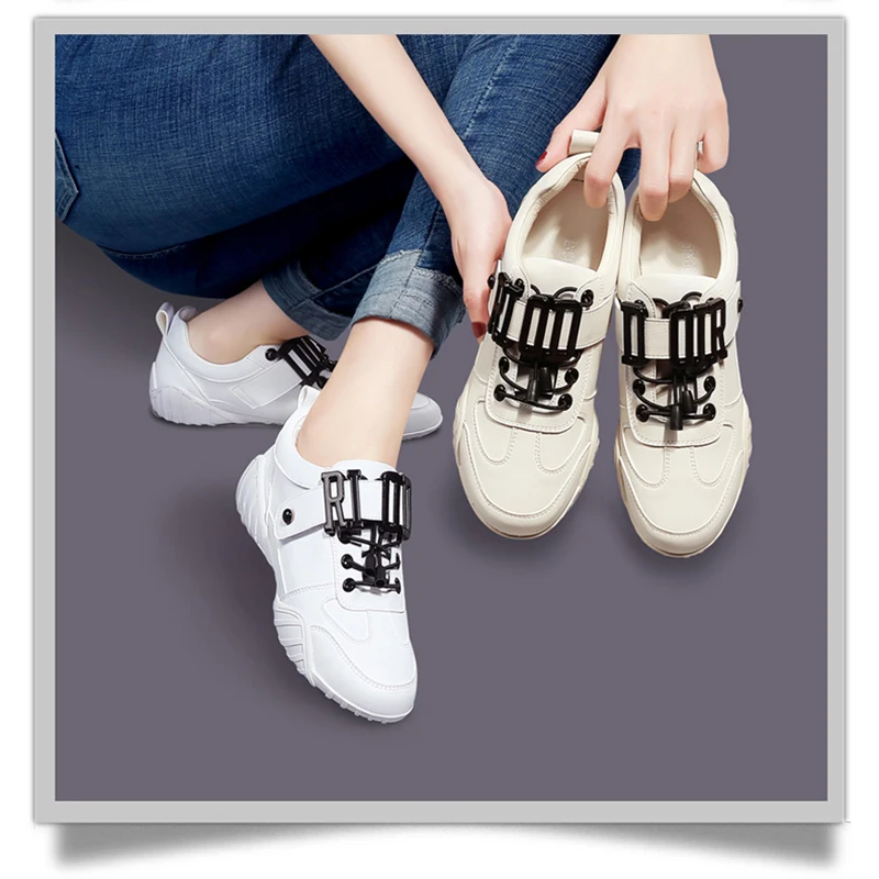 

Women's Shoes White Casual Sneakers Girl Student Flats Breathable Comfort Running Shoes Fashion Female Height Increasing Shoes