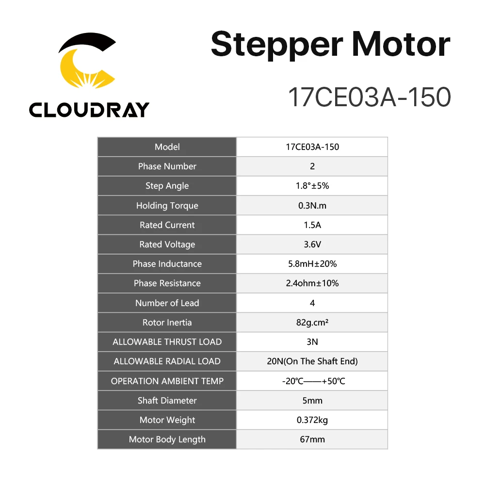 Шаговый двигатель Cloudray Nema 17 шаговый сервомотор с энкодером для 3D-принтера ЧПУ 0 3