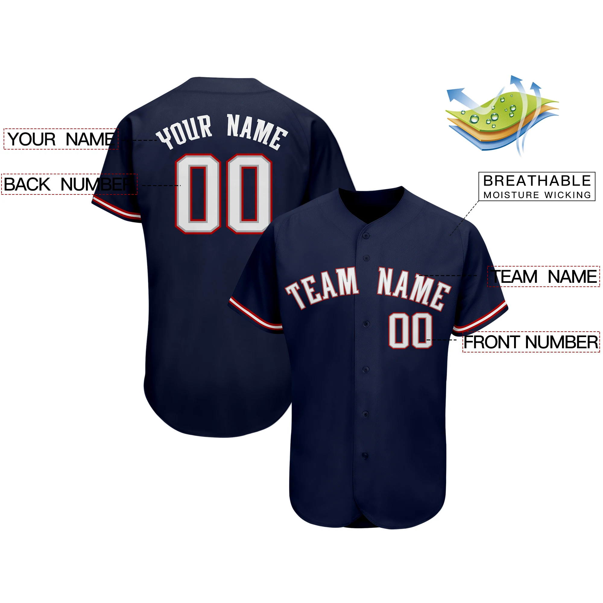 Custom Baseball Jersey Printing Make Your Own Shirts Personalized Team Uniform Softball Game Training Shirt For Men/Children