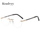 Оправа для очков Krasivyy без оправы, женские очки из чистого титана для близорукости, оптические очки по рецепту для мужчин и женщин, новинка 2022, винтажные круглые очки