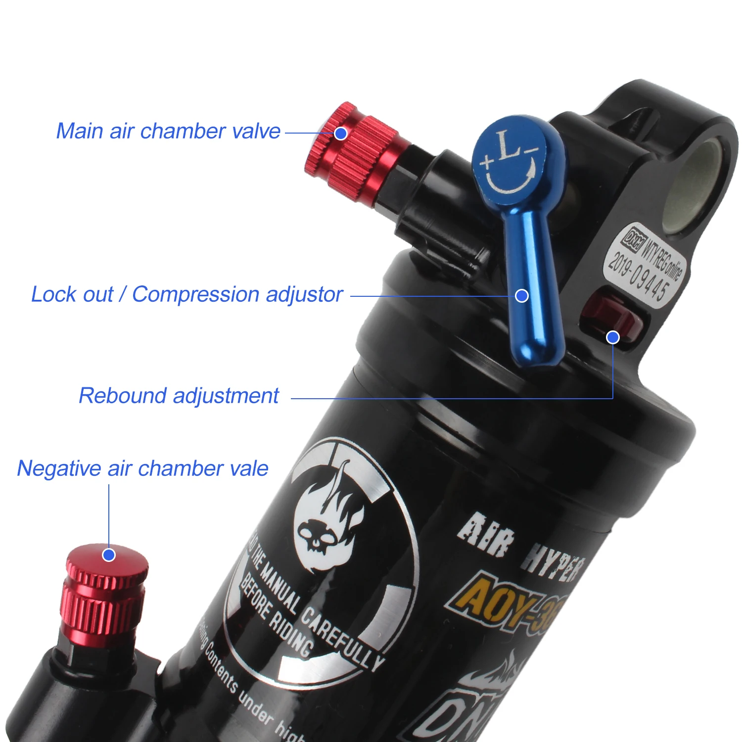 Велосипедный воздушный Задний амортизатор с амортизирующим амортизатором для