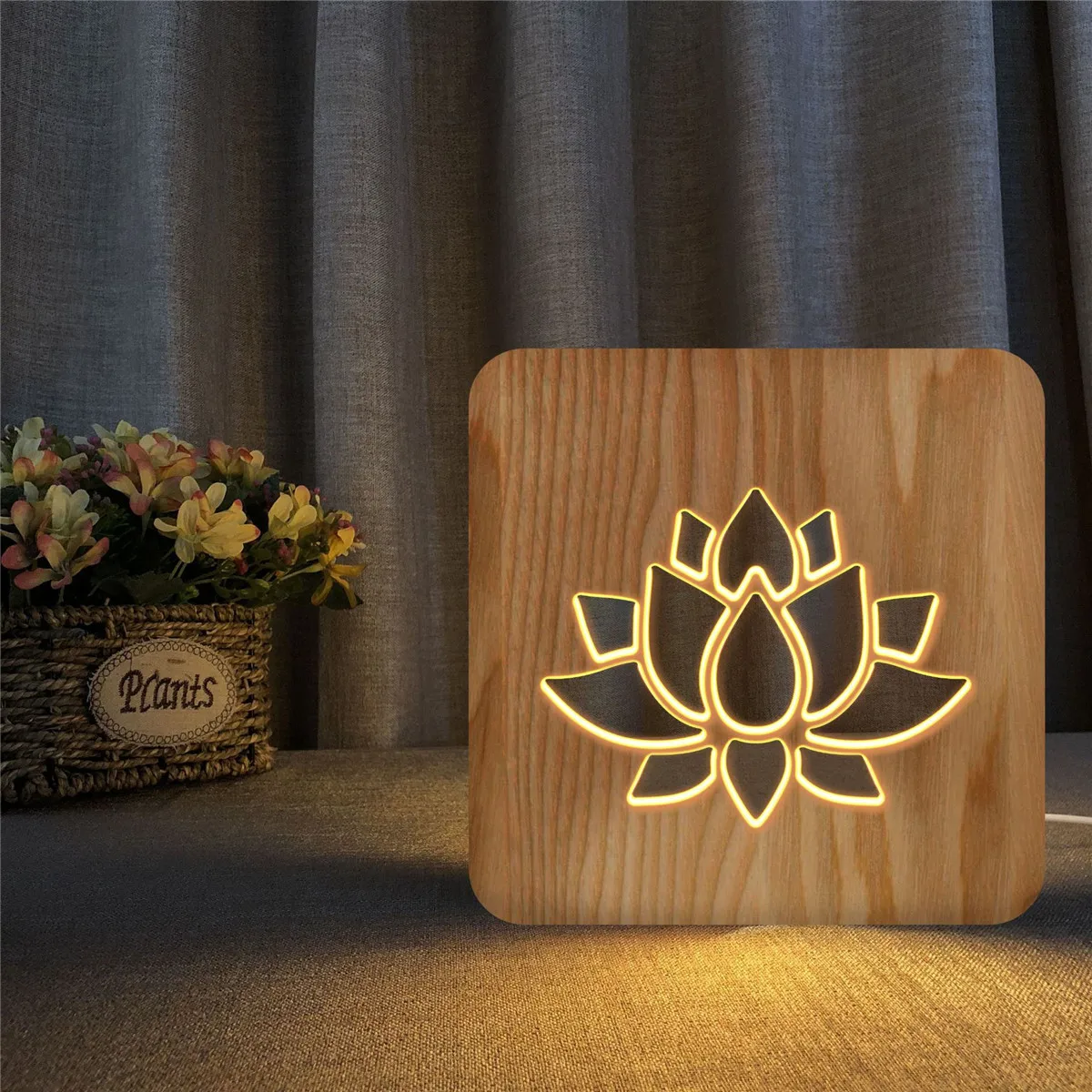 3D USB светодиодный настольный светильник деревянные настольные лампы собака Лапа кошка волк животное лампа Новинка детская спальня 3D декоративный Настольный светильник детский подарок