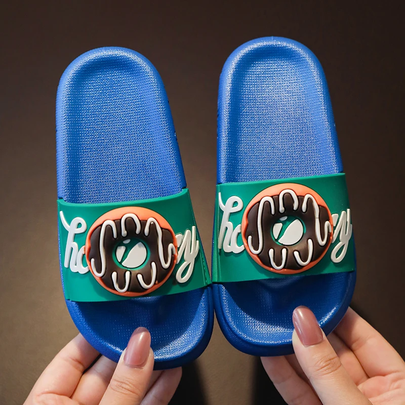 

Cartoon Children's Sandals Slippers Summer Boys Home Cute Non-slip Thick Bottom Indoor Baby Donut Slippers Girls 3-12 Years Old