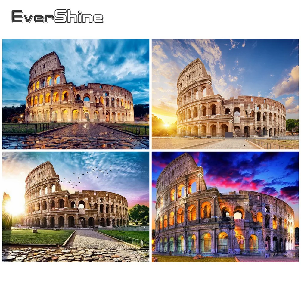 

Набор для алмазной вышивки с изображением пейзажа, картины «Колизей»