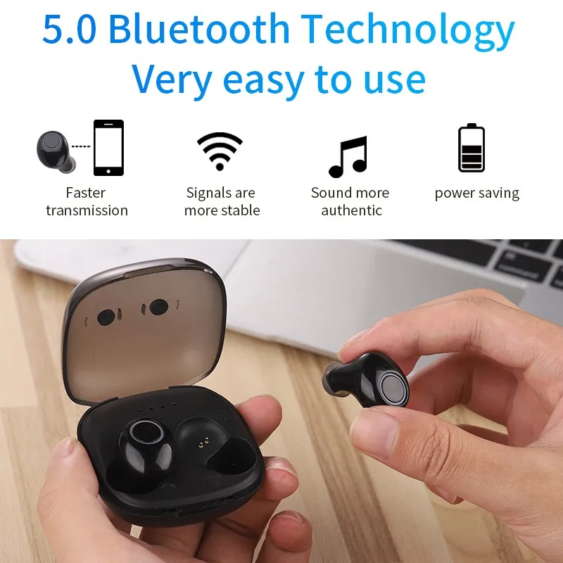 Фото HATOSTEPED True беспроводные наушники 5 0 Bluetooth вкладыши стерео с микрофоном HATOSTEPED True беспроводные наушники 5 0 Bluetooth вкладыши стерео с микрофоном