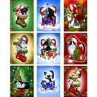 5D алмазная живопись сделай сам, вышивка крестиком, Рождественская вышивка в виде кошки, мозаика ручной работы, полная квадратная круглая вышивка, украшение для стен, подарок ручной работы