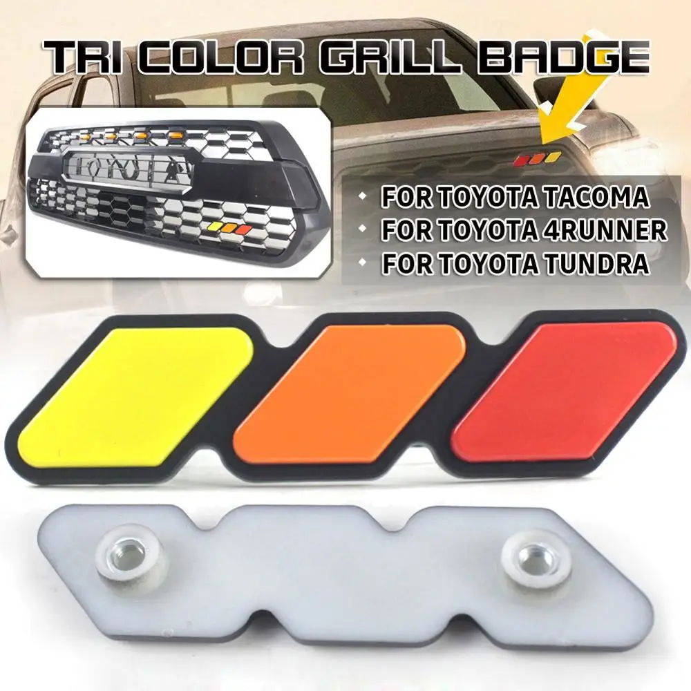 Высокое качество трехцветный 3 решетка значок эмблема наклейки для Toyota Tacoma 4Runner