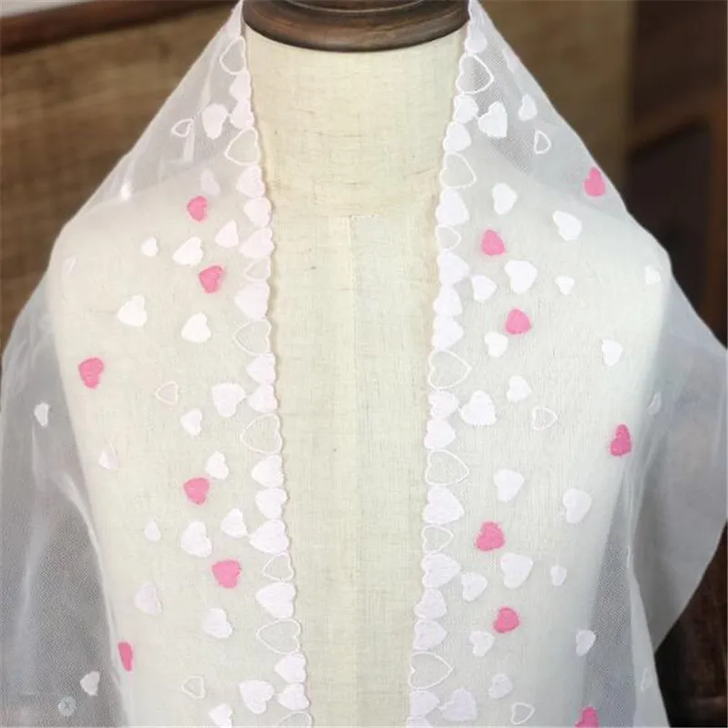 1 м мягкий кружевной тюль ткань чистая кружевное с вышивкой ручной работы Платье