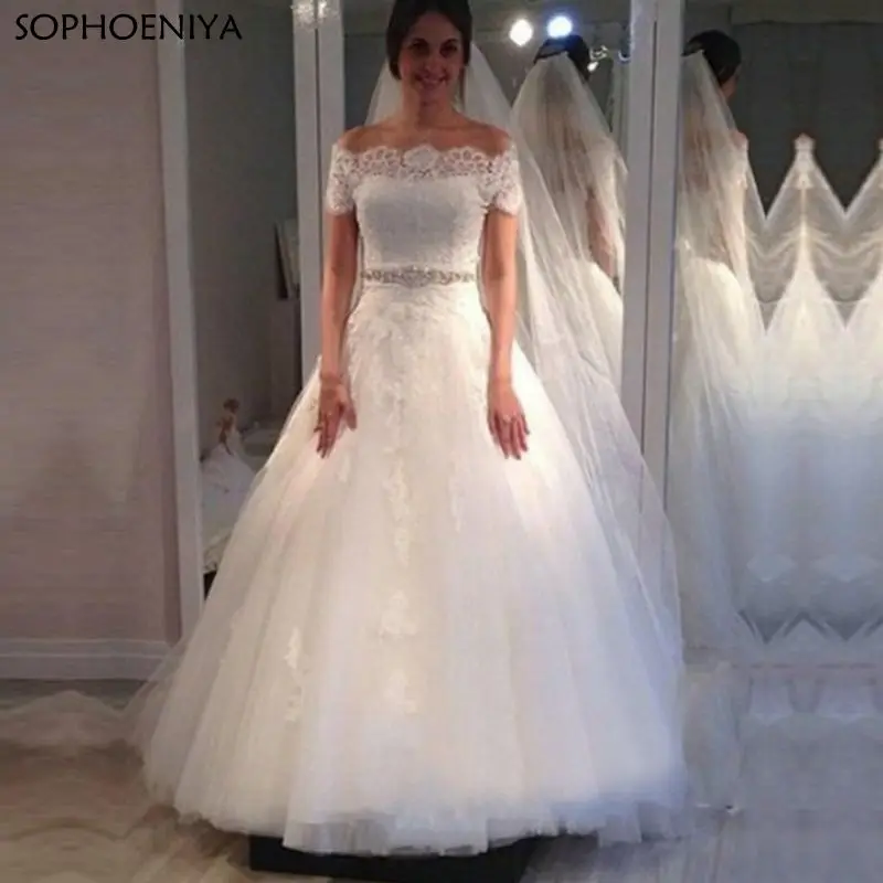 

Vestidos платье 2021 Princess Appliques Wedding Dress Off The Shoulder Ball Gown Vintage Brides Dress Robe de Soirée de Mariage