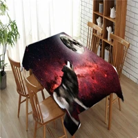 animal wolf print table cloth waterproof rectangle dining table cover for living room kitchen decoration tablecloth