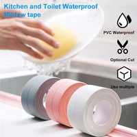 kitchen bathroom sealing strip pvc tape shower sink sealing strip tape wall stickers waterproof self adhesive mold proof tape
