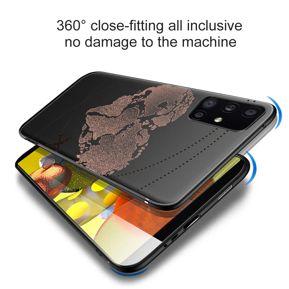 Чехол с картой мира для Samsung Galaxy S20 S10 S21 S9 S8 Plus Ultra S10e A51 A50 A71 A70 A20E A21S NOTE 20 10 9 8 мягкий