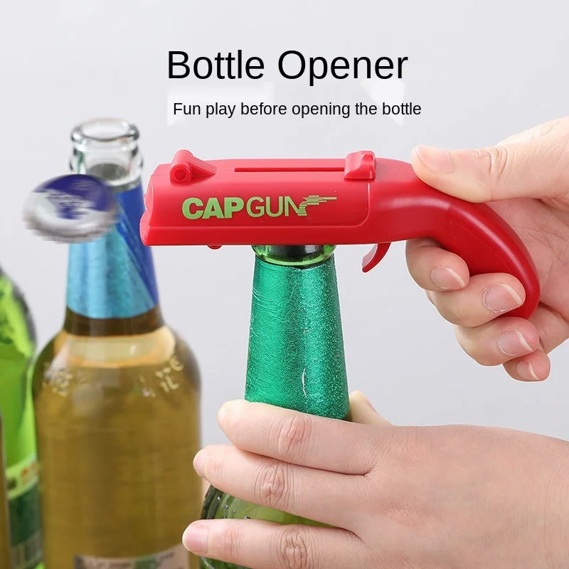 

Creative Can Opener Spring Cap Catapult Launcher Gun Shape Bar Tool Drink Opening Shooter Beer Bottle Opener Kitchen Gadget Set