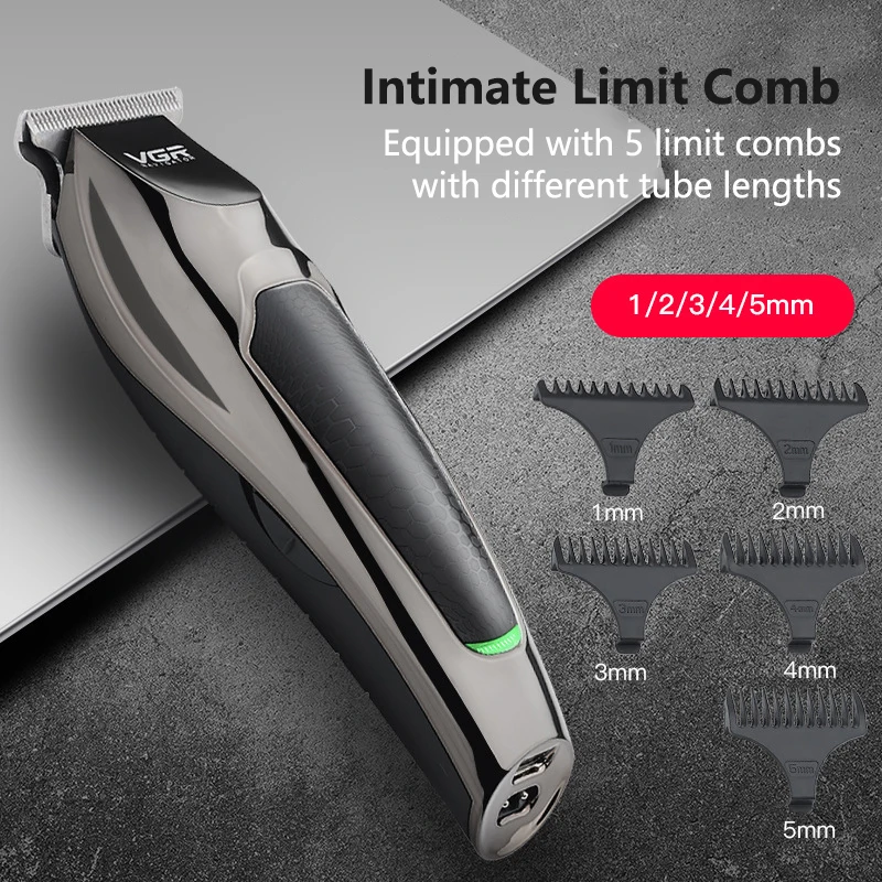 VGR-030 Hair Trimmer Retro Oil Head Electric Clipper USB Score Gradient Salon Fader Cutting Machine |