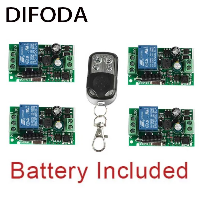 Беспроводной пульт дистанционного управления DIFODA, 433 МГц, 110 В переменного тока, 220 В, 1 канал, релейный модуль приемника + передатчик 433 МГц, пульт дистанционного управления «сделай сам»